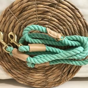 Teal rope dog leash